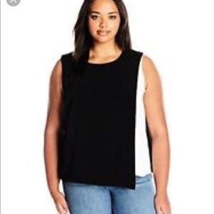 Calvin Klein Colorblock Crossover Blouse XL NEW!
